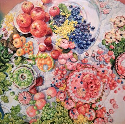 round table - a Paint Artowrk by Noriko Katsura